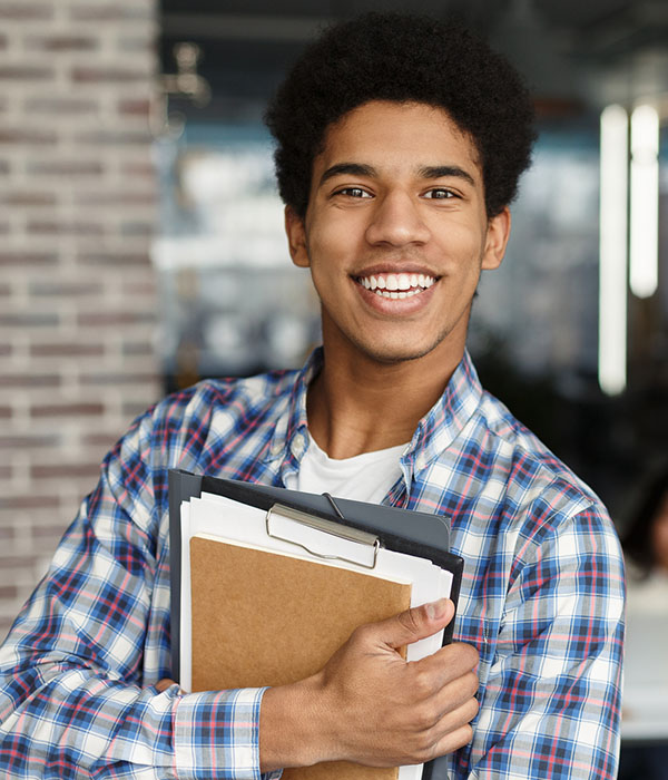 happy young man smiling