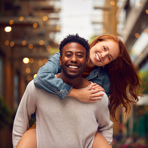 happy couple smiling